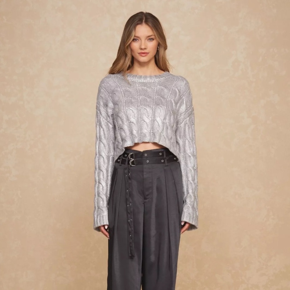 NWT Noli shop metallic silver sweater - Picture 3 of 10